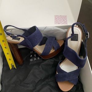 WHBM heels.  Really cute denim with silver shimmer